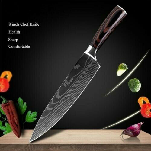 4Pcs Kitchen Knife Set Damascus Pattern Stainless Steel Professional Chef Knives - Fresh Stock Dated December 2025