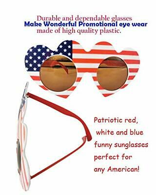 12 Pack American Flag Glasses USA Patriotic Party Sunglasses Cool Shaped - Fresh Stock Dated February 2026