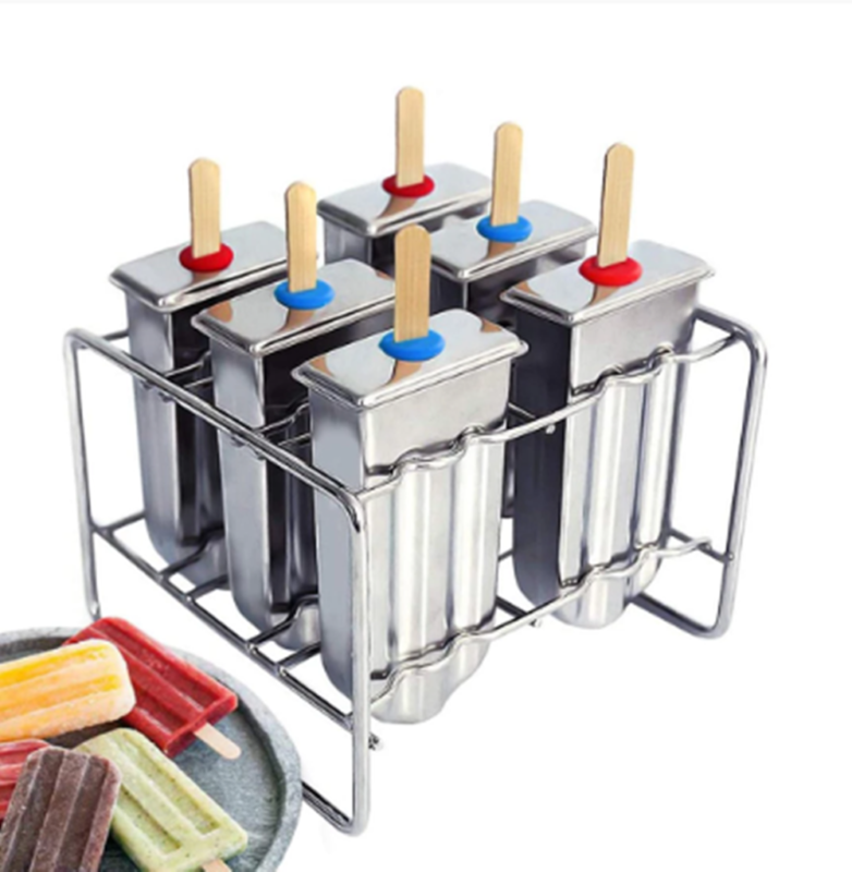 6Pcs Stainless Steel Pop Popsicle Mold Maker Lolly DIY Frozen Ice Cream Mould US - Fresh Stock Dated December 2025