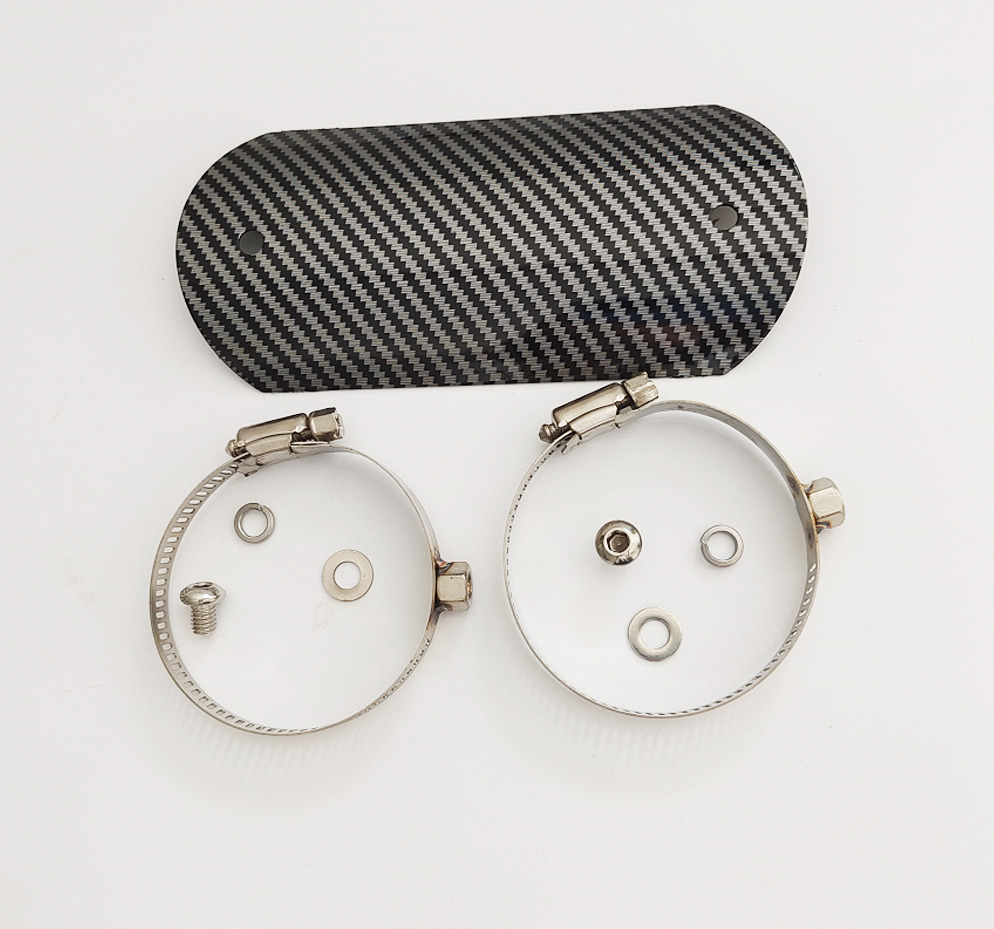 Carbon Fiber Look Motorcycle Exhaust Muffler Middle Pipe Heat Shield Cover Guard - Fresh Stock Dated February 2026