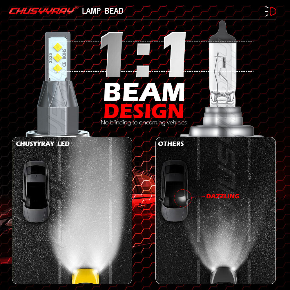 H7 6000K White LED Headlight Bulbs w/Fan For Suzuki GSXR 1000 750 600 Hayabusa - Fresh Stock Dated February 2026