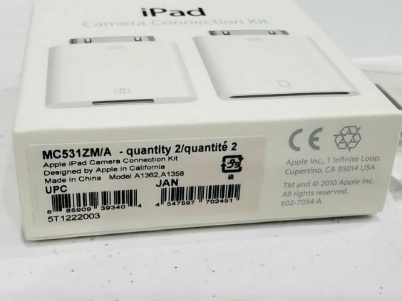 Apple  iPad Camera Connection Kit (MC531ZM/A) - Fresh Stock Dated February 2026