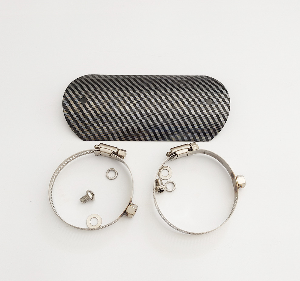 Carbon Fiber Look Motorcycle Exhaust Muffler Middle Pipe Heat Shield Cover Guard - Fresh Stock Dated February 2026