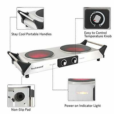 Electric Stove Double Infrared Ceramic Hot Plate For Cooking Two Control Cooktop - Fresh Stock Dated February 2026