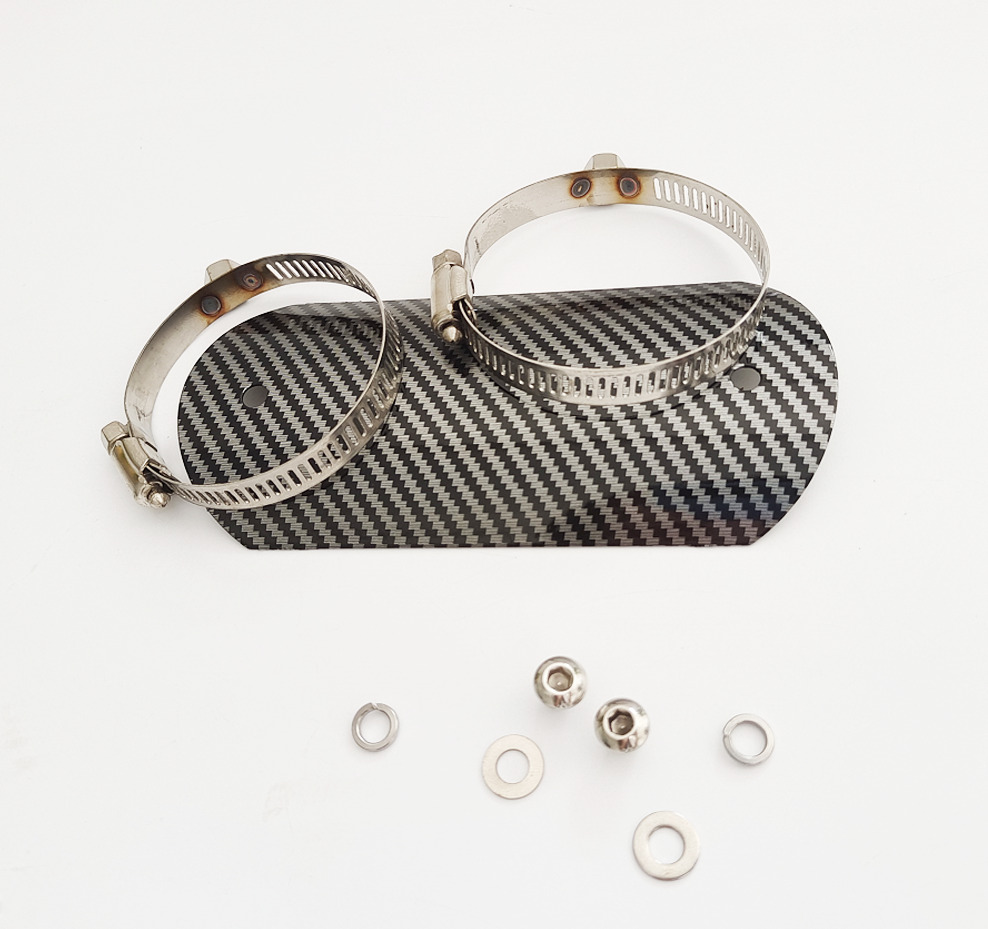Carbon Fiber Look Motorcycle Exhaust Muffler Middle Pipe Heat Shield Cover Guard - Fresh Stock Dated February 2026