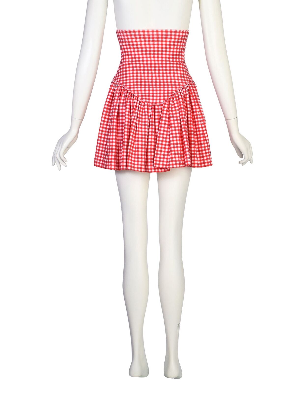 Betsey Johnson Punk Label Vintage Red White Gingham Ultra High Waist Lace Up Min - Fresh Stock Dated March 2026