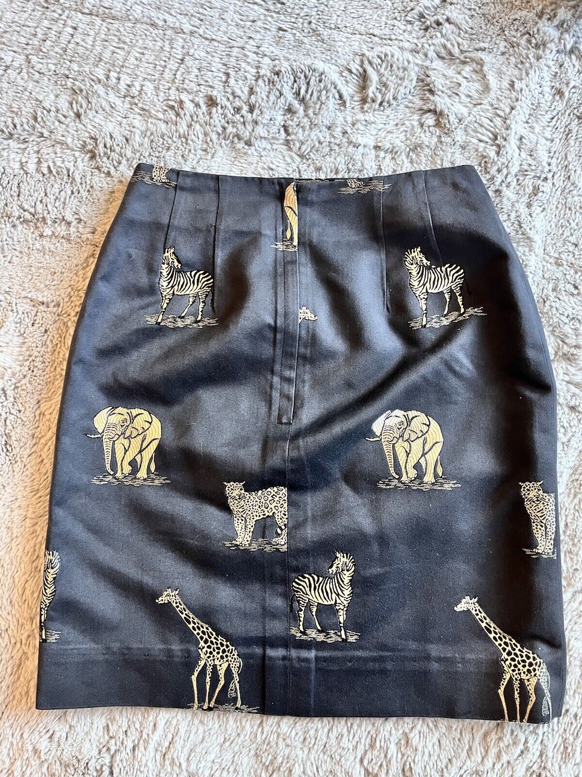 Vtg.  David Gregory Skirt Animal Print Gold Black Vtg. Sz 8 (modern Size 2/4) - Fresh Stock Dated March 2026