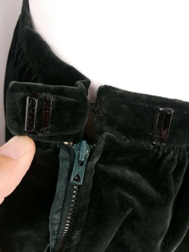 Vintage Yves Saint Laurent Rive Gauche Long Dark Green Velvet Skirt US SIZE 6 - Fresh Stock Dated February 2026