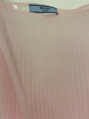 Authentic Prada Milano Pink Plisse Organza Pleated Skirt Womens Designer mint - Fresh Stock Dated February 2026