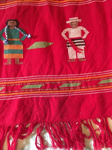 Vintage Red Embroidered Guatemalan Skirt 26