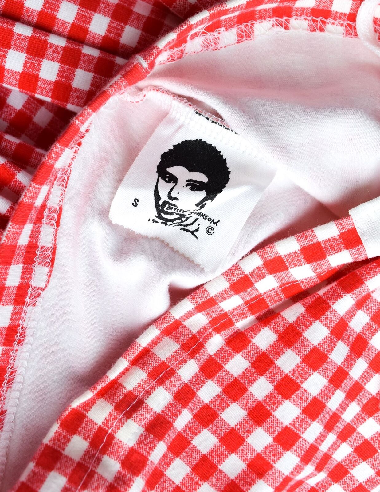 Betsey Johnson Punk Label Vintage Red White Gingham Ultra High Waist Lace Up Min - Fresh Stock Dated March 2026