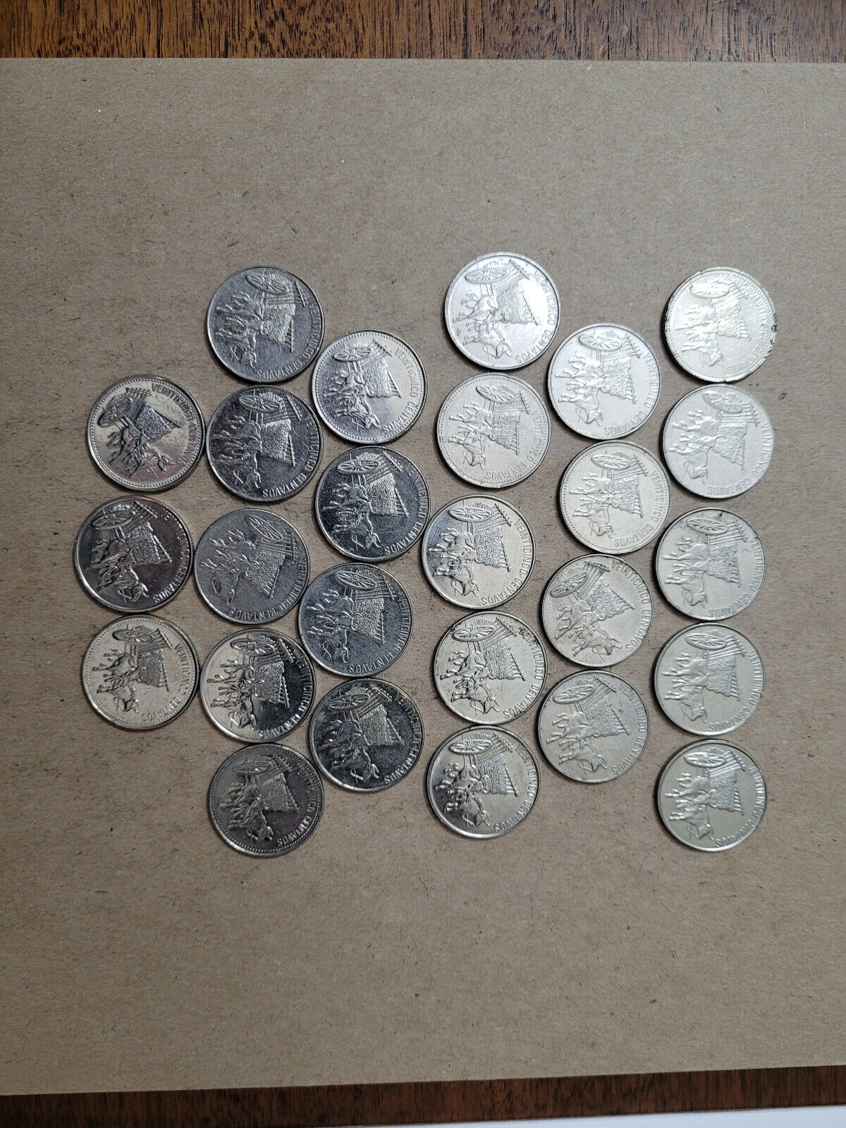 Dominican Republic 25 cents, Lot of 27 coins, KM# 71, minted 1989-1991 - Fresh Stock Dated December 2025