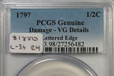 1797 C-3b PCGS VG Details Lettered Edge Liberty Cap Half Cent Coin 1/2c - Fresh Stock Dated February 2026