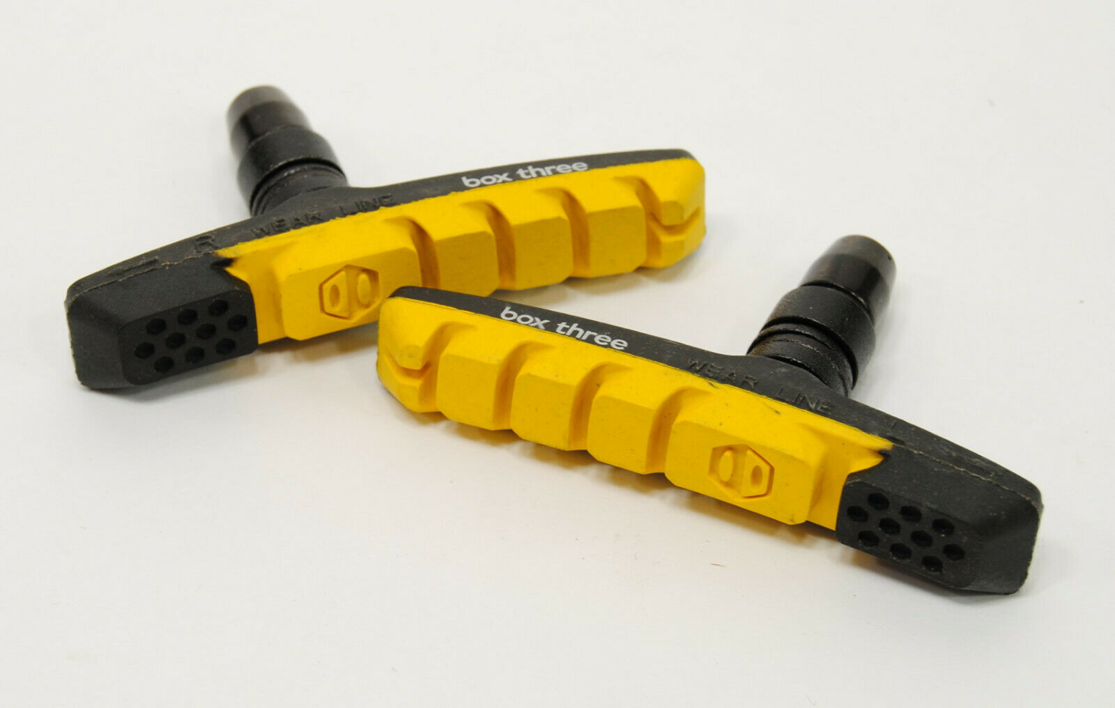 BOX COMPONENTS THREE AIR FLOW BMX Bike V-Brake Pads 70mm Yellow - Fresh Stock Dated February 2026