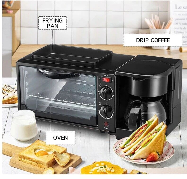 3 in 1 dorm room small space appliance, Oven, Coffee Maker, Frying Skillet Pan - Fresh Stock Dated February 2026
