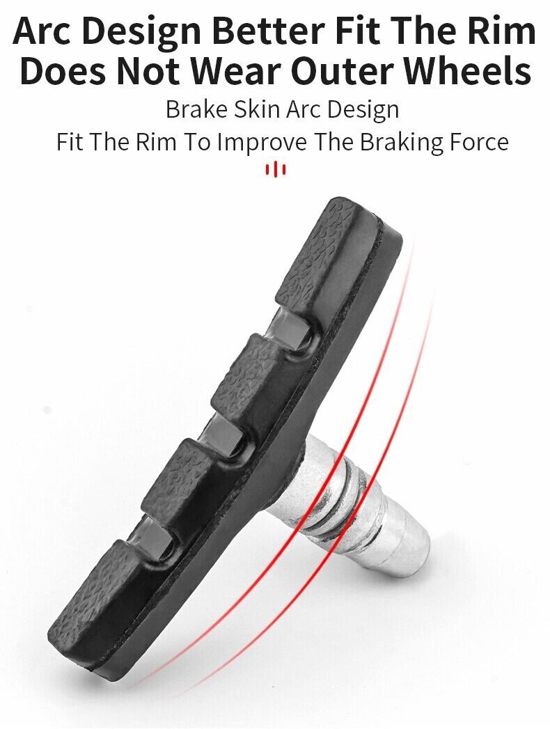 5 Pairs High Grade Cycling Bicycle Bike V Brake Pads 70mm Shoes Pads Black - Fresh Stock Dated February 2026