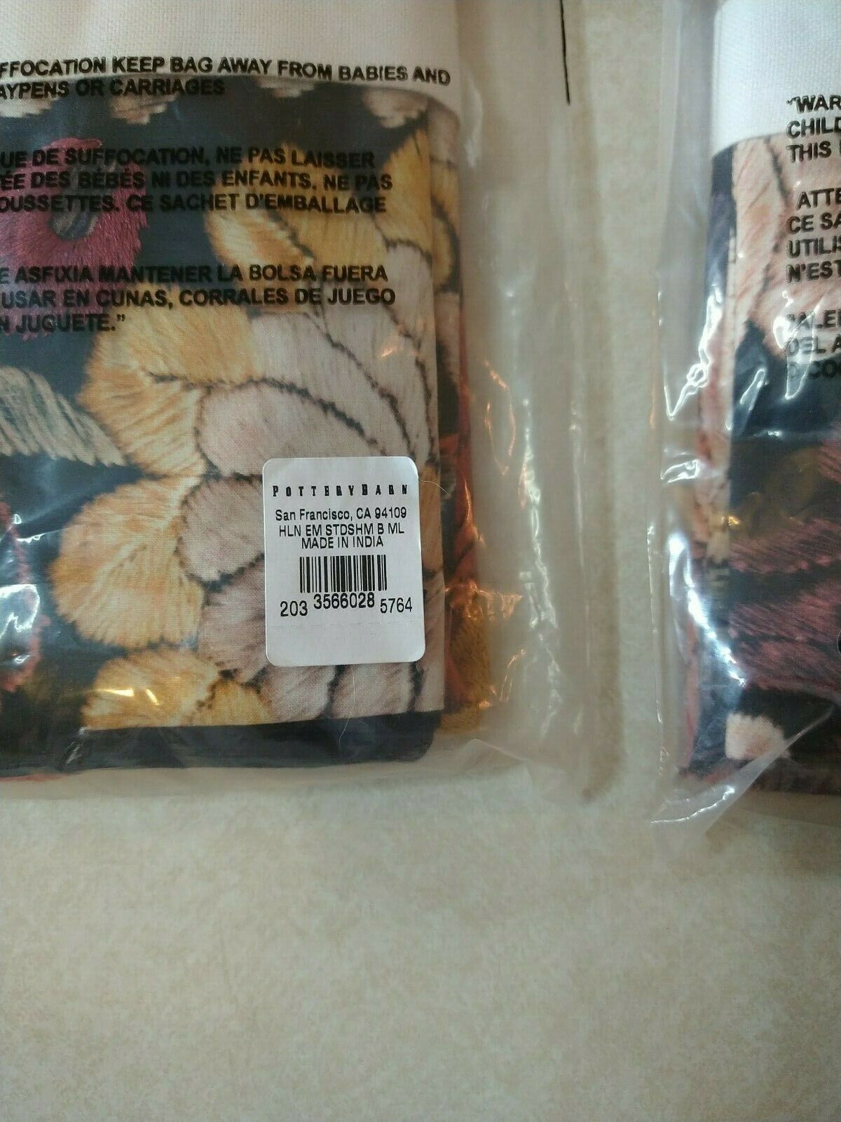 Pottery Barn Helena Embroidered Floral Percale one standard sham New set of 2 - Fresh Stock Dated December 2025