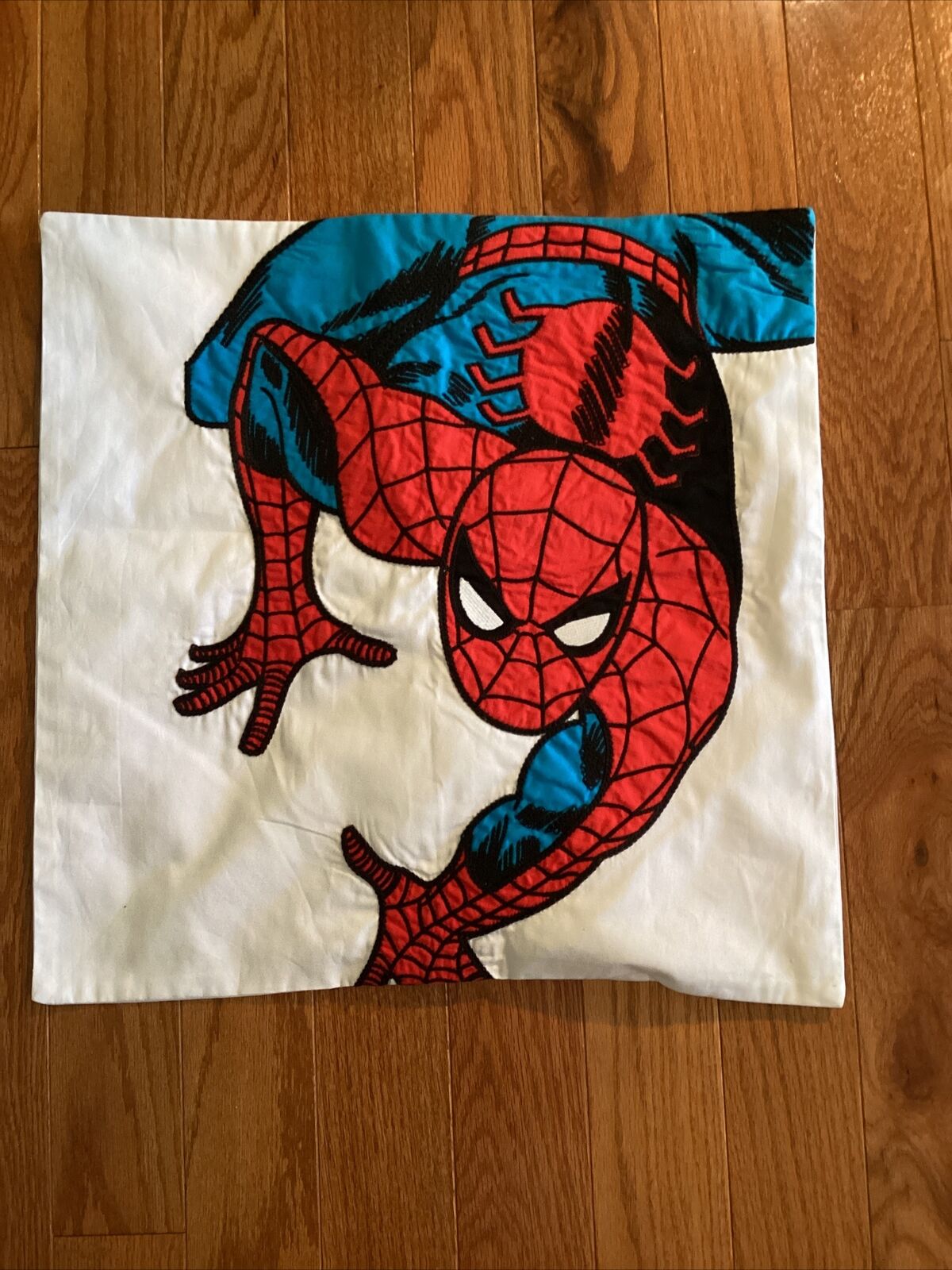 Pottery Barn Kids Marvel Comics Pillow Sham cover Spider Man 20x20 Embroidered - Fresh Stock Dated February 2026