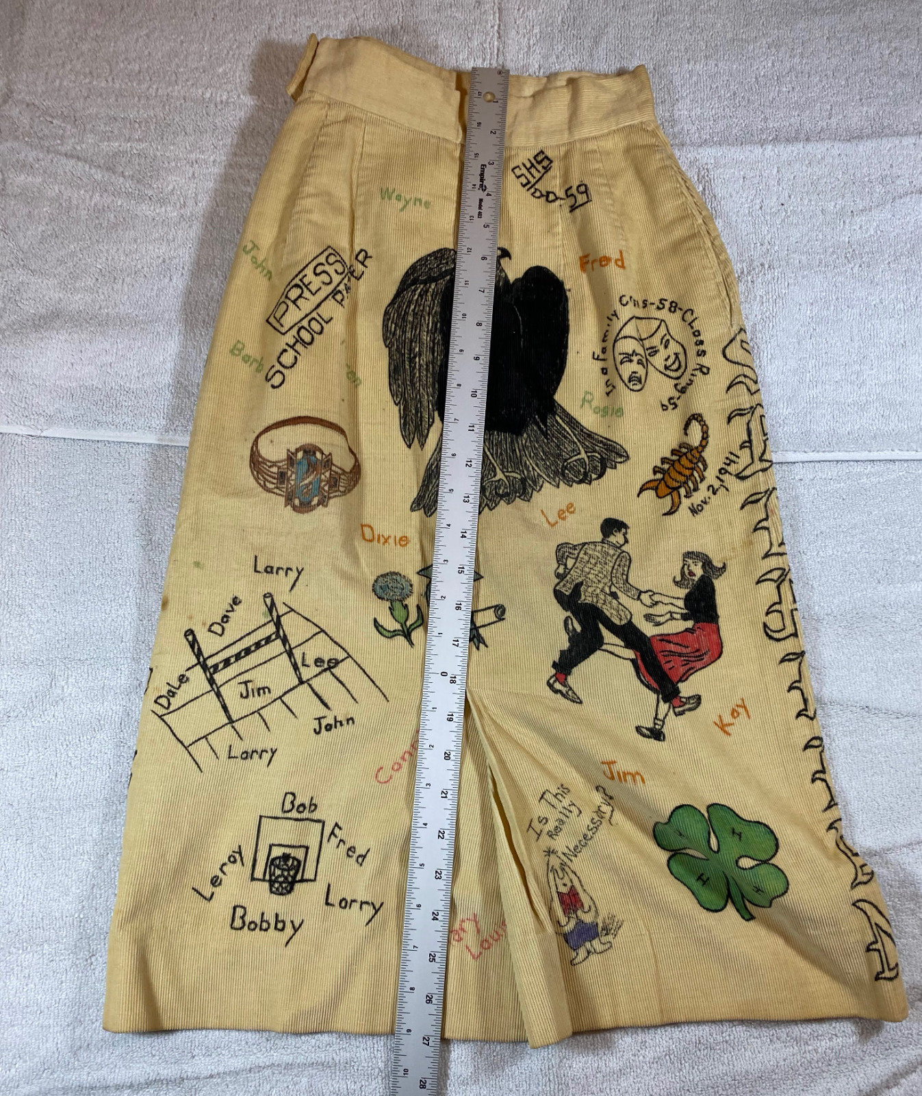 1959 SENIOR CORDS VINTAGE CORDUROY SKIRT SHERIDAN HIGH SCHOOL BLACKHAWK INDIANA - Fresh Stock Dated February 2026