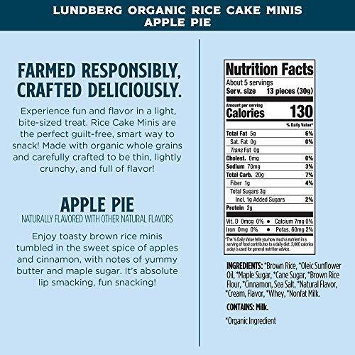 Lundberg Organic Rice Cake Minis Apple Pie 5 oz Pack of 6 Gluten-Free Healthy... - Fresh Stock Dated February 2026
