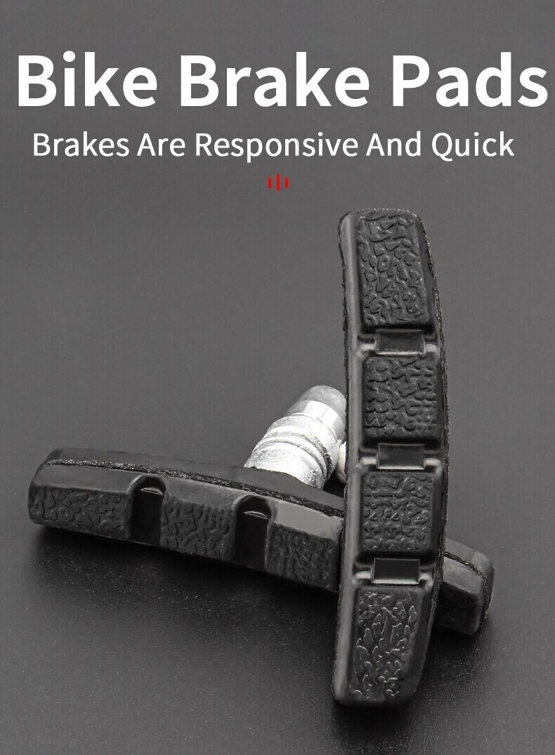 5 Pairs High Grade Cycling Bicycle Bike V Brake Pads 70mm Shoes Pads Black - Fresh Stock Dated February 2026