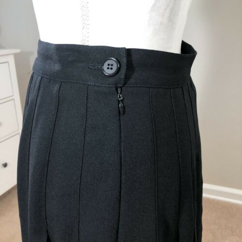 Perry Ellis Portfolio Long Black Pleated Skirt 10 Crepe USA Side Zip USA Maxi - Fresh Stock Dated February 2026