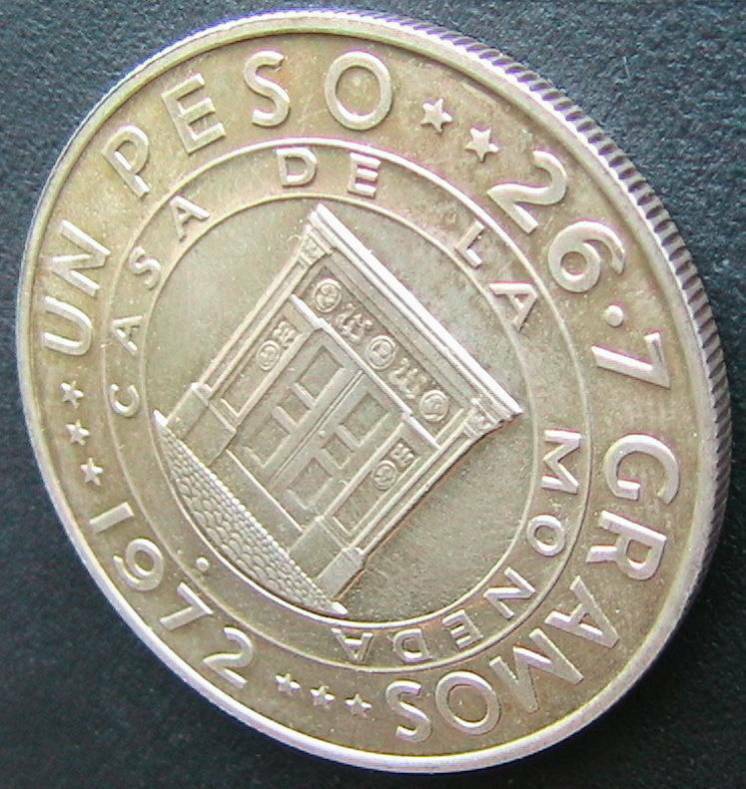 Antique Dominican Republic1peso1972 25th Anniversary of the Central Bank Silver - Fresh Stock Dated December 2025