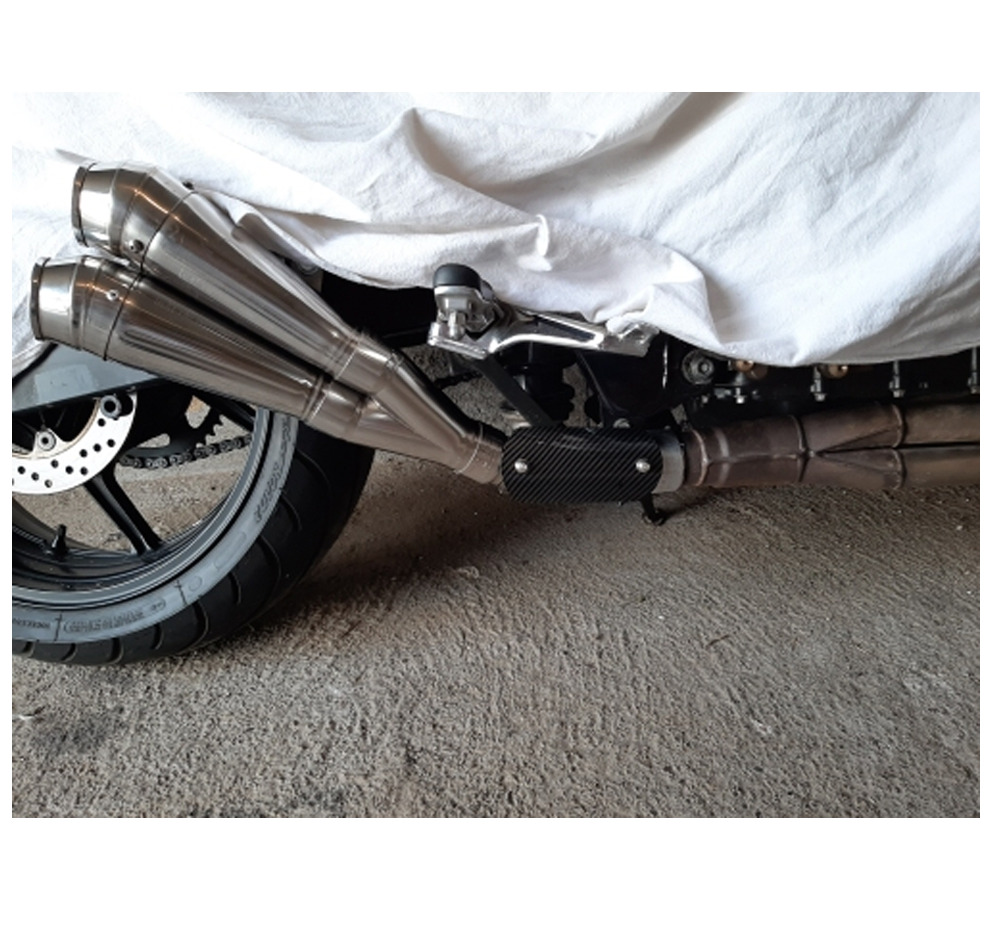 Carbon Fiber Look Motorcycle Exhaust Muffler Middle Pipe Heat Shield Cover Guard - Fresh Stock Dated February 2026