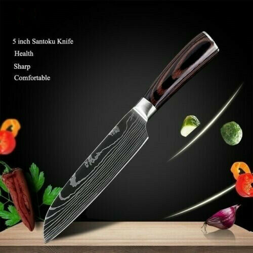 4Pcs Kitchen Knife Set Damascus Pattern Stainless Steel Professional Chef Knives - Fresh Stock Dated December 2025