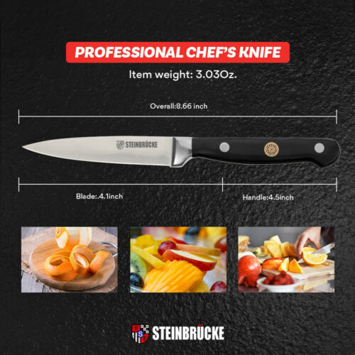 4 inch Paring Knife Fruit Knife Peeling Knife German Steel Sharp Kitchen Knife - Fresh Stock Dated December 2025