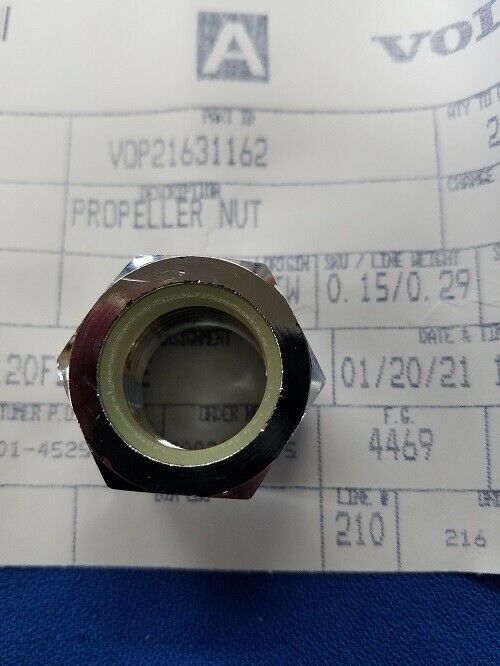 21631162 OR 3851341 NEW OEM VOLVO PENTA PROPELLER NUT - Fresh Stock Dated February 2026