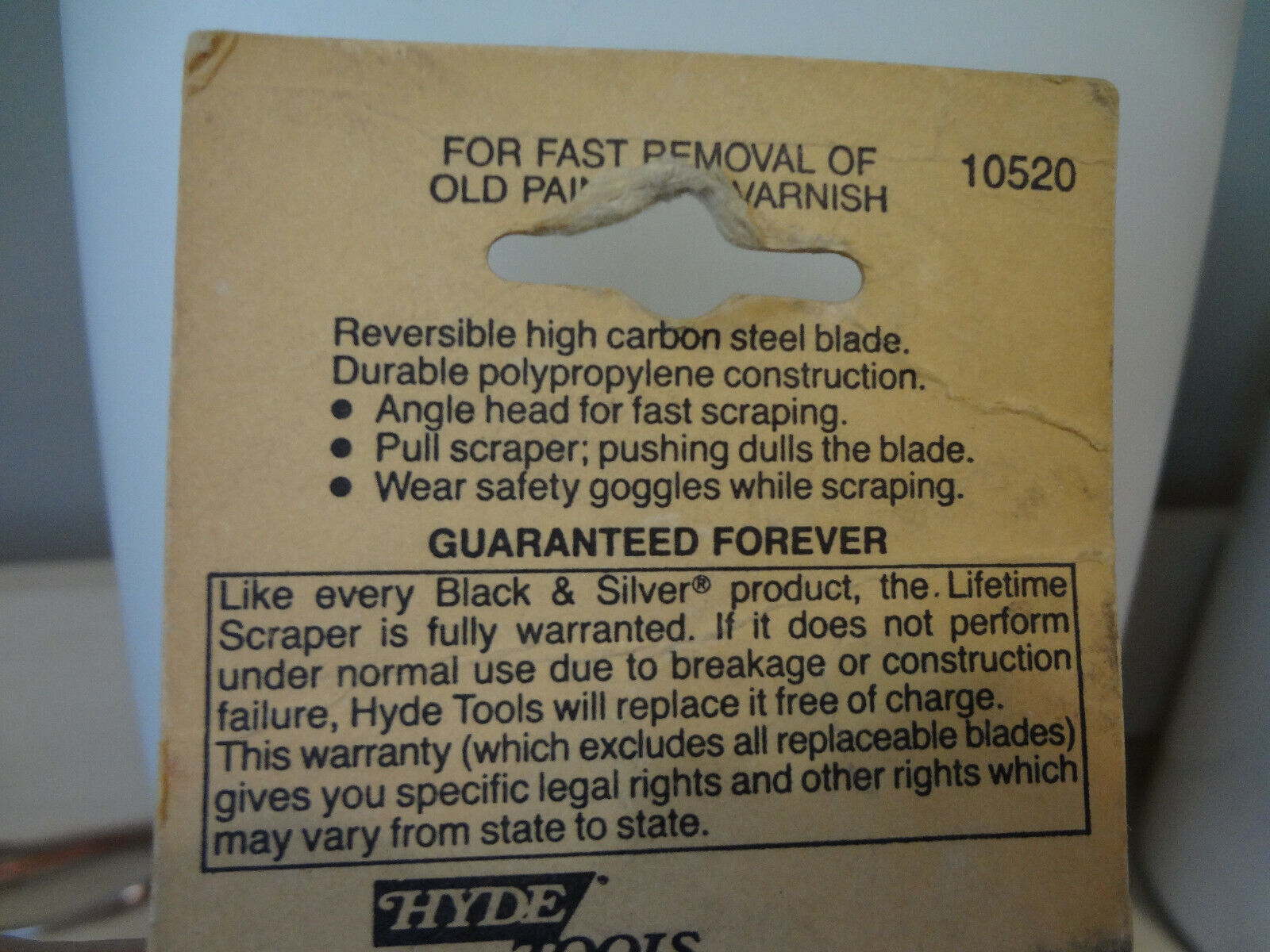 Hyde Tools #10520 Black & Silver Lifetime Scraper 2-1/2