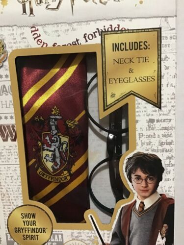 Harry Potter Character Costume Gryffindor Accessories Kit w/ Necktie Eyeglasses - Fresh Stock Dated December 2025