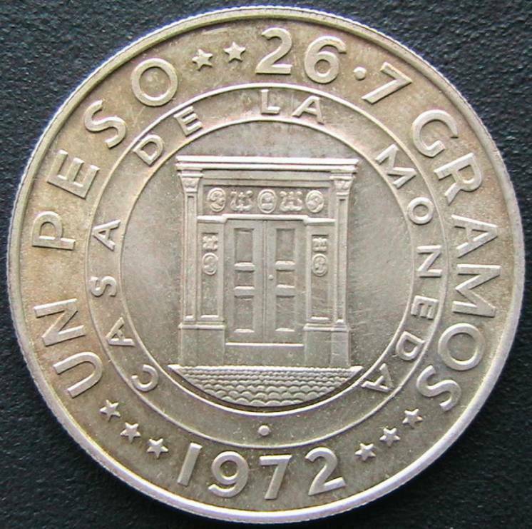 Antique Dominican Republic1peso1972 25th Anniversary of the Central Bank Silver - Fresh Stock Dated December 2025