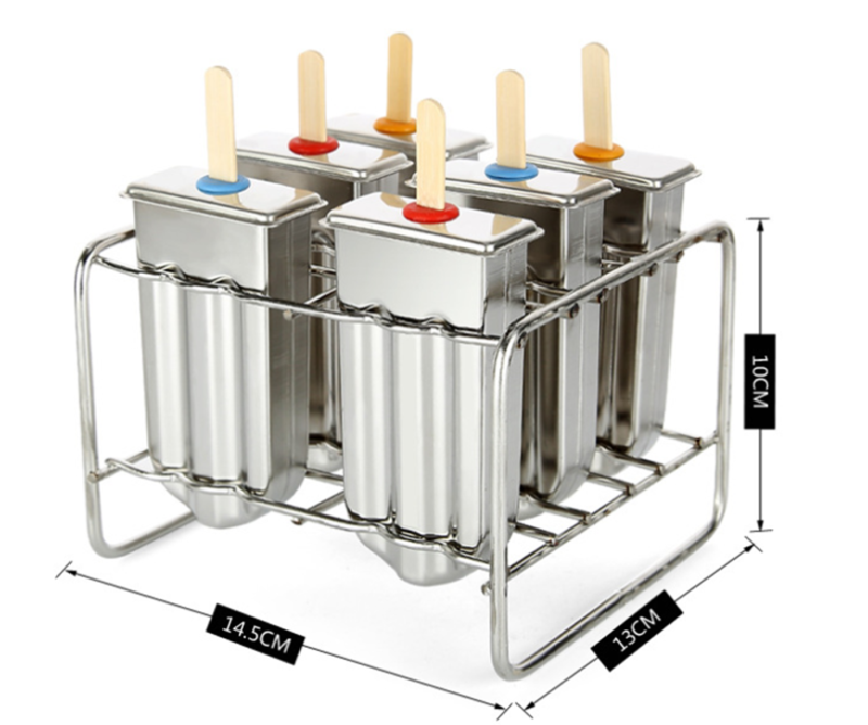 6Pcs Stainless Steel Pop Popsicle Mold Maker Lolly DIY Frozen Ice Cream Mould US - Fresh Stock Dated December 2025