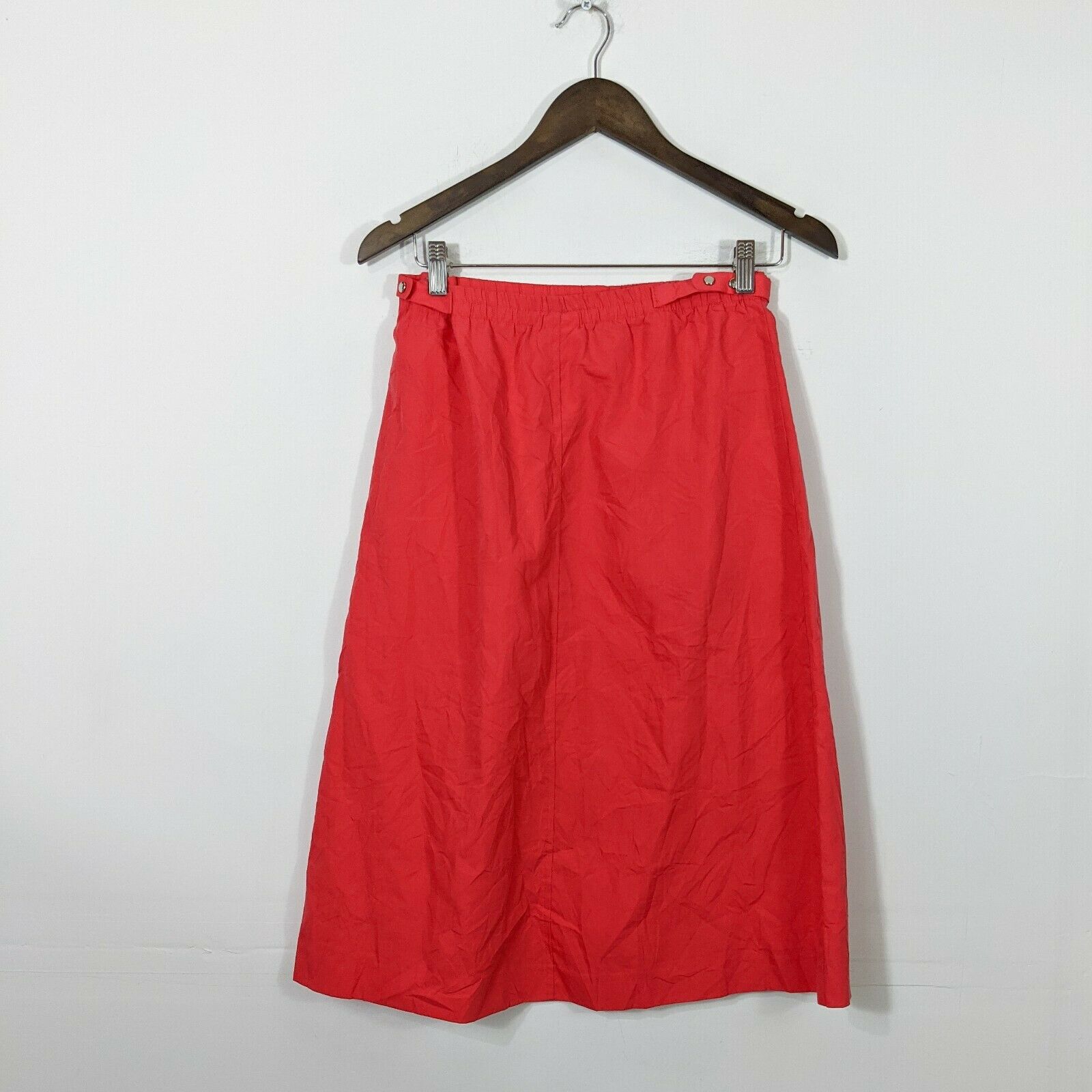 VINTAGE JBJ Red Adjustable Waist A Line Knee Length Skirt Modest Size 10 POCKETS - Fresh Stock Dated March 2026
