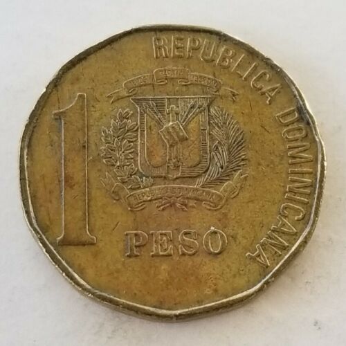 1993 Dominican Republic 1 Peso Coin w/ Coat of Arms & Juan Pablo Duarte y Diez - Fresh Stock Dated February 2026