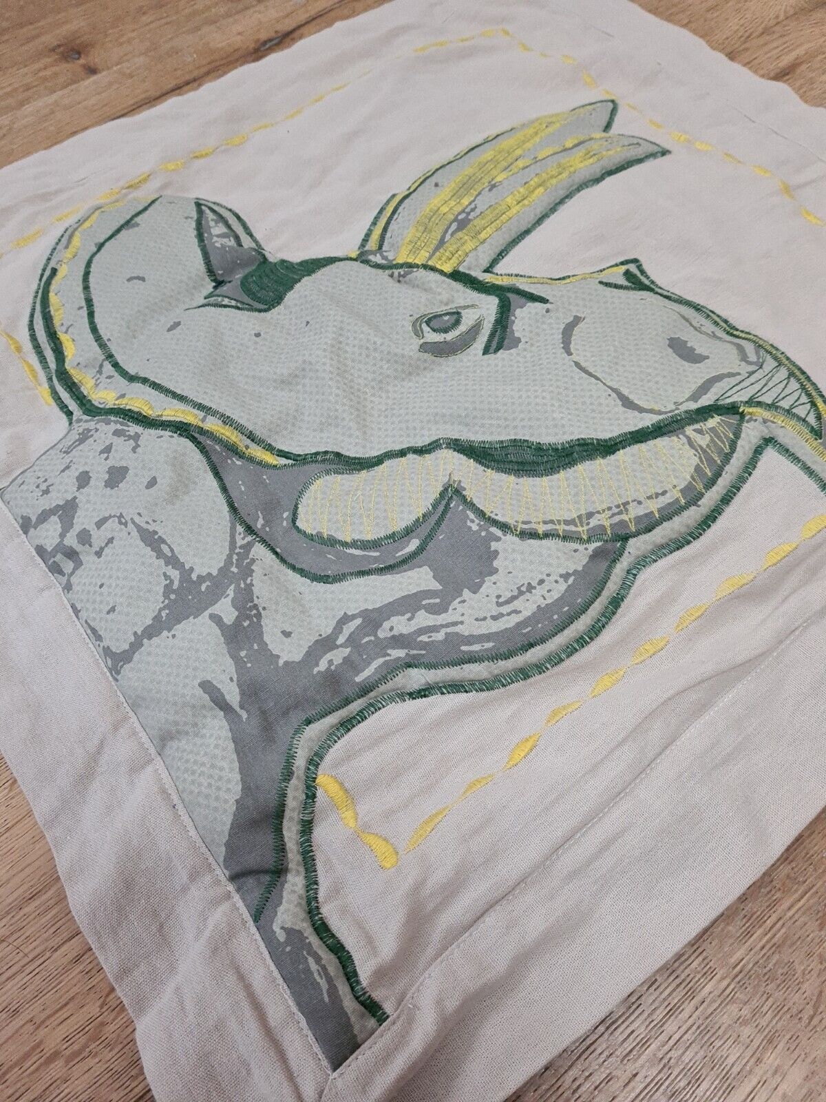 Pottery Barn Kids Lot Of 2 Oliver Pillow Sham Covers Rhinoceros 20 X 20 NEW NWT - Fresh Stock Dated February 2026