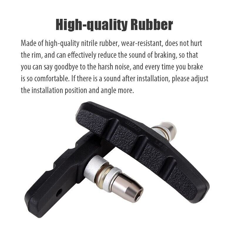 5 Pairs High Grade Cycling Bicycle Bike V Brake Pads 70mm Shoes Pads Black - Fresh Stock Dated February 2026