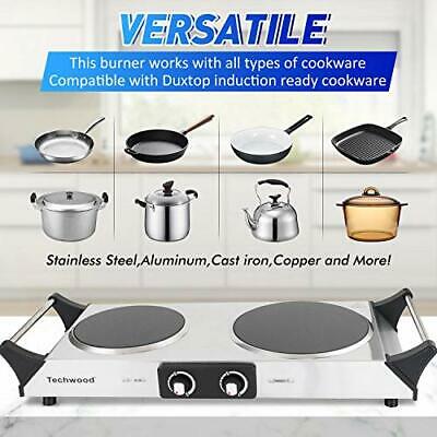 Electric Stove Double Infrared Ceramic Hot Plate For Cooking Two Control Cooktop - Fresh Stock Dated February 2026
