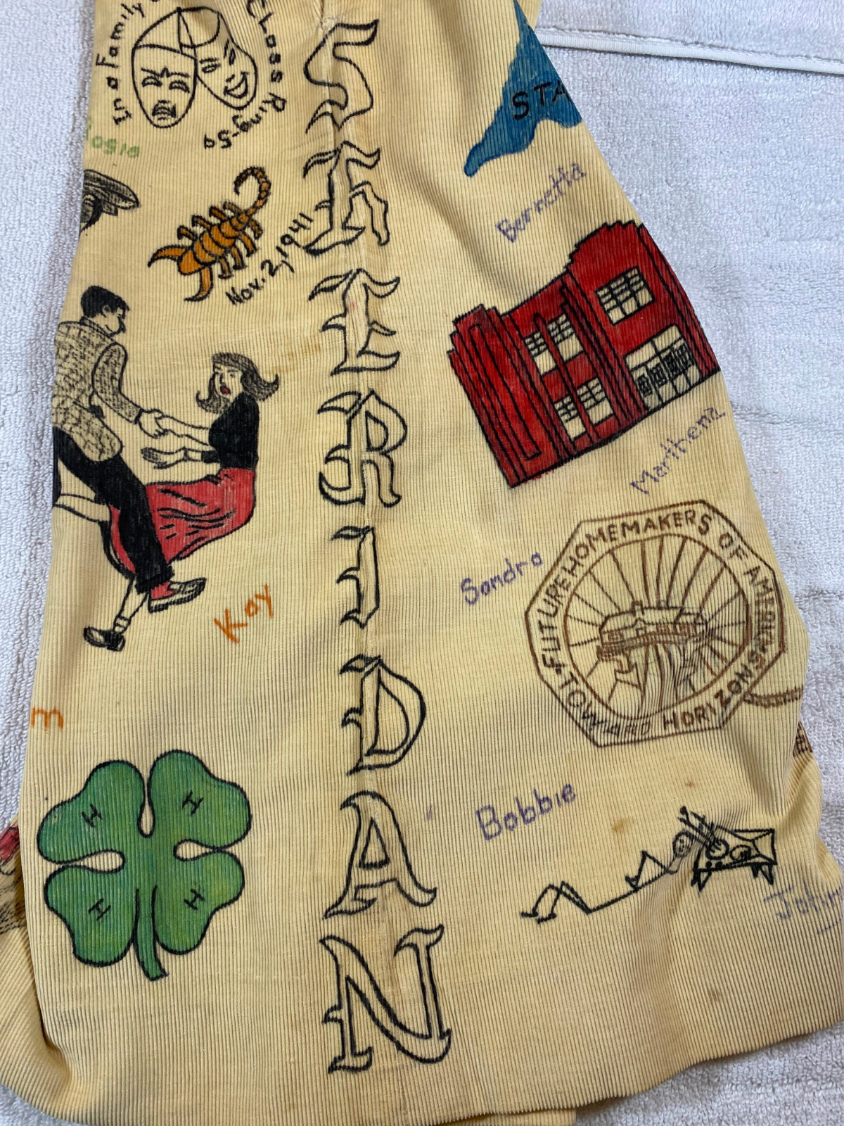 1959 SENIOR CORDS VINTAGE CORDUROY SKIRT SHERIDAN HIGH SCHOOL BLACKHAWK INDIANA - Fresh Stock Dated February 2026