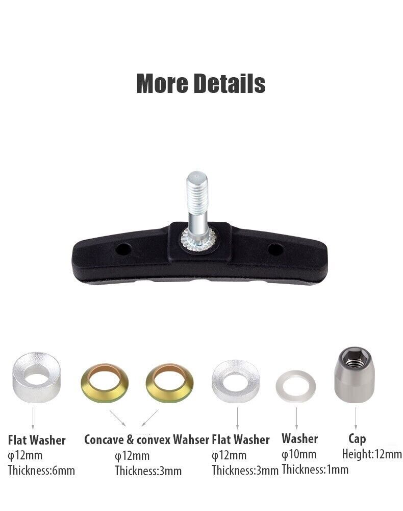 5 Pairs High Grade Cycling Bicycle Bike V Brake Pads 70mm Shoes Pads Black - Fresh Stock Dated February 2026