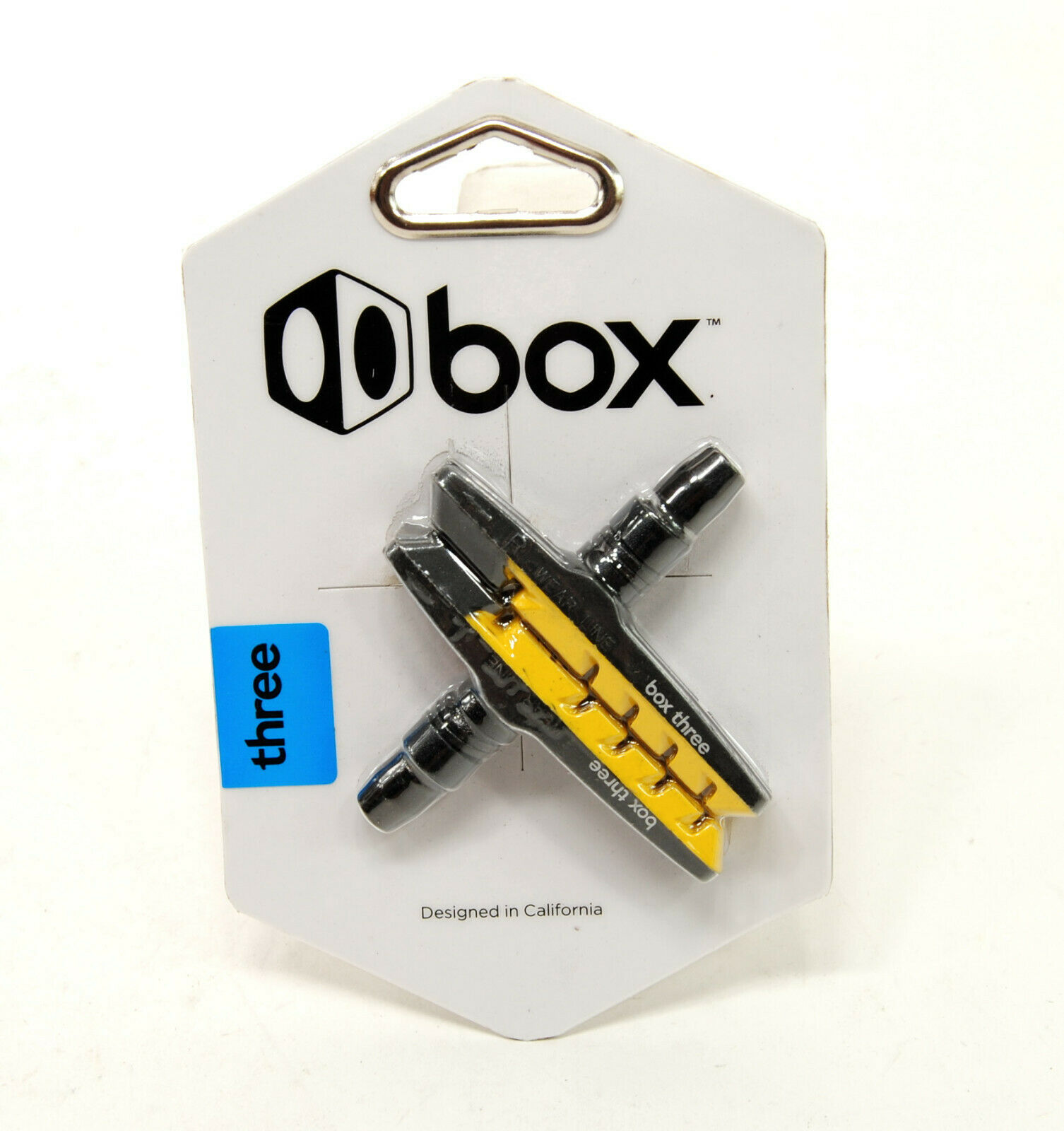BOX COMPONENTS THREE AIR FLOW BMX Bike V-Brake Pads 70mm Yellow - Fresh Stock Dated February 2026