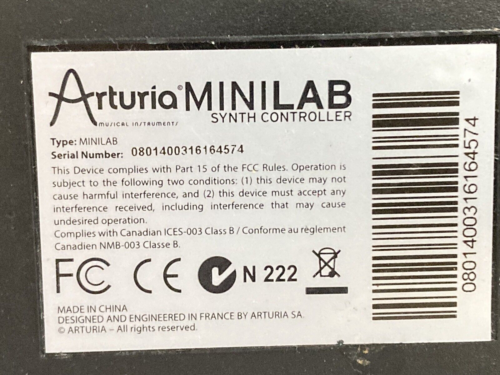 Arturia Minilab Universal Midi Synth Controller Keyboard - Fresh Stock Dated February 2026