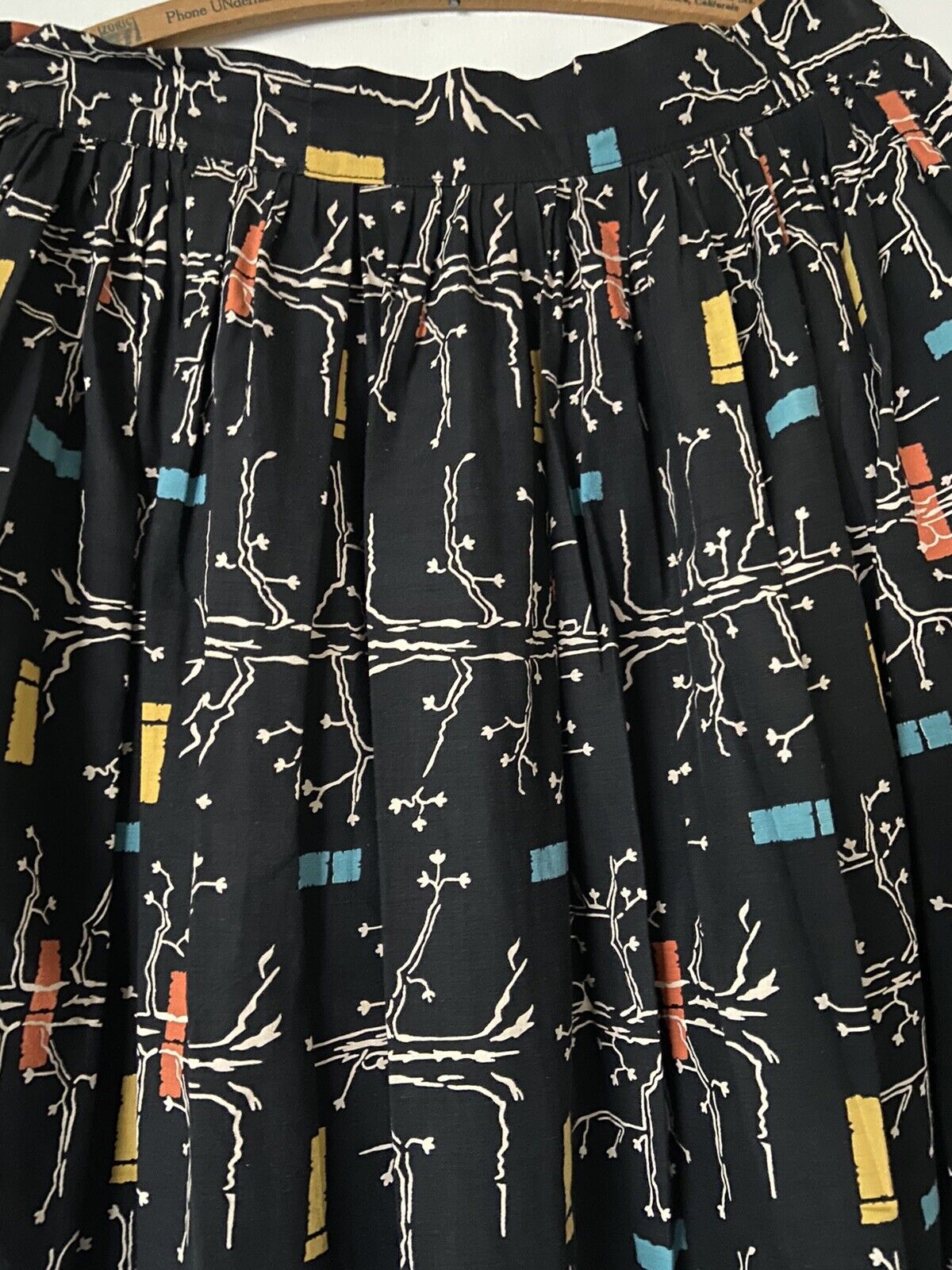 Vintage 1950s Atomic Circle Skirt Rare Print  Mid Century Cotton 32” Waist - Fresh Stock Dated March 2026