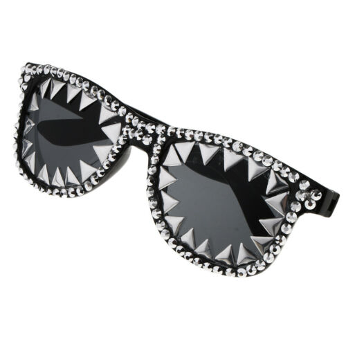 Rock Punk Goth Party Sunglasses Rivet Glasses Hip Hop Dress Up Costume Prop - Fresh Stock Dated February 2026