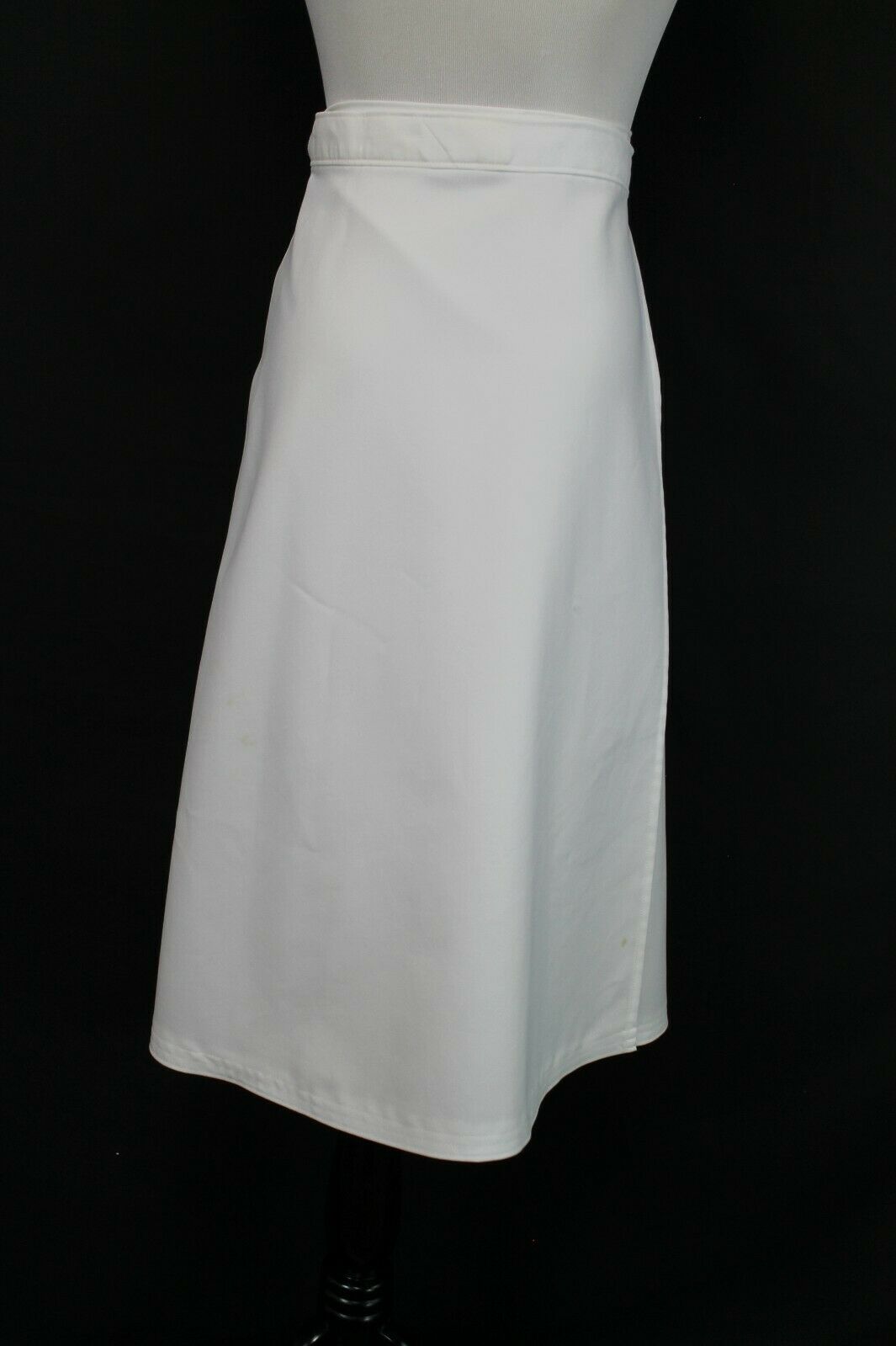 VTG 70s Wrap Skirt  White Knit with Floral Applique W 32