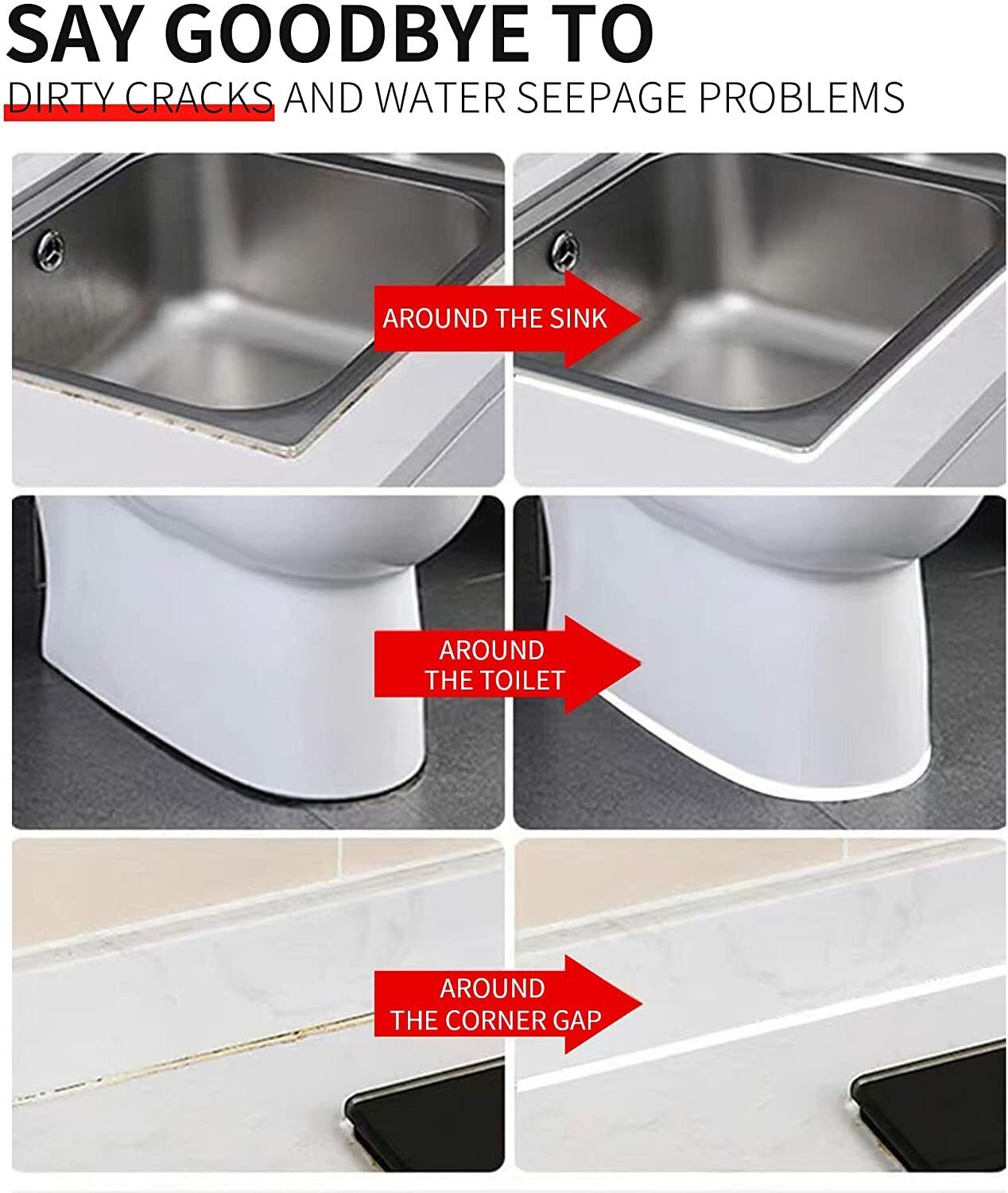 5 In 1 Multi-functional Silicone Scrapper Tool Sealant Finishing Kitchen Device - Fresh Stock Dated February 2026