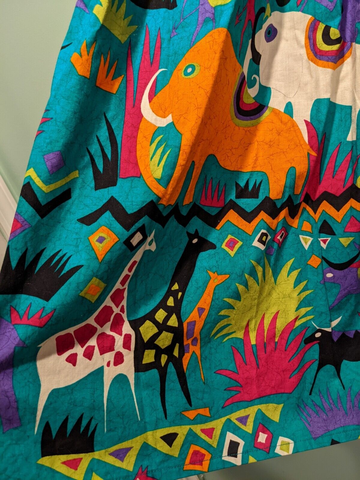 Vtg Batya Long Skirt Vibrant Colors Safari Animal Print Size 10 USA Made - Fresh Stock Dated March 2026