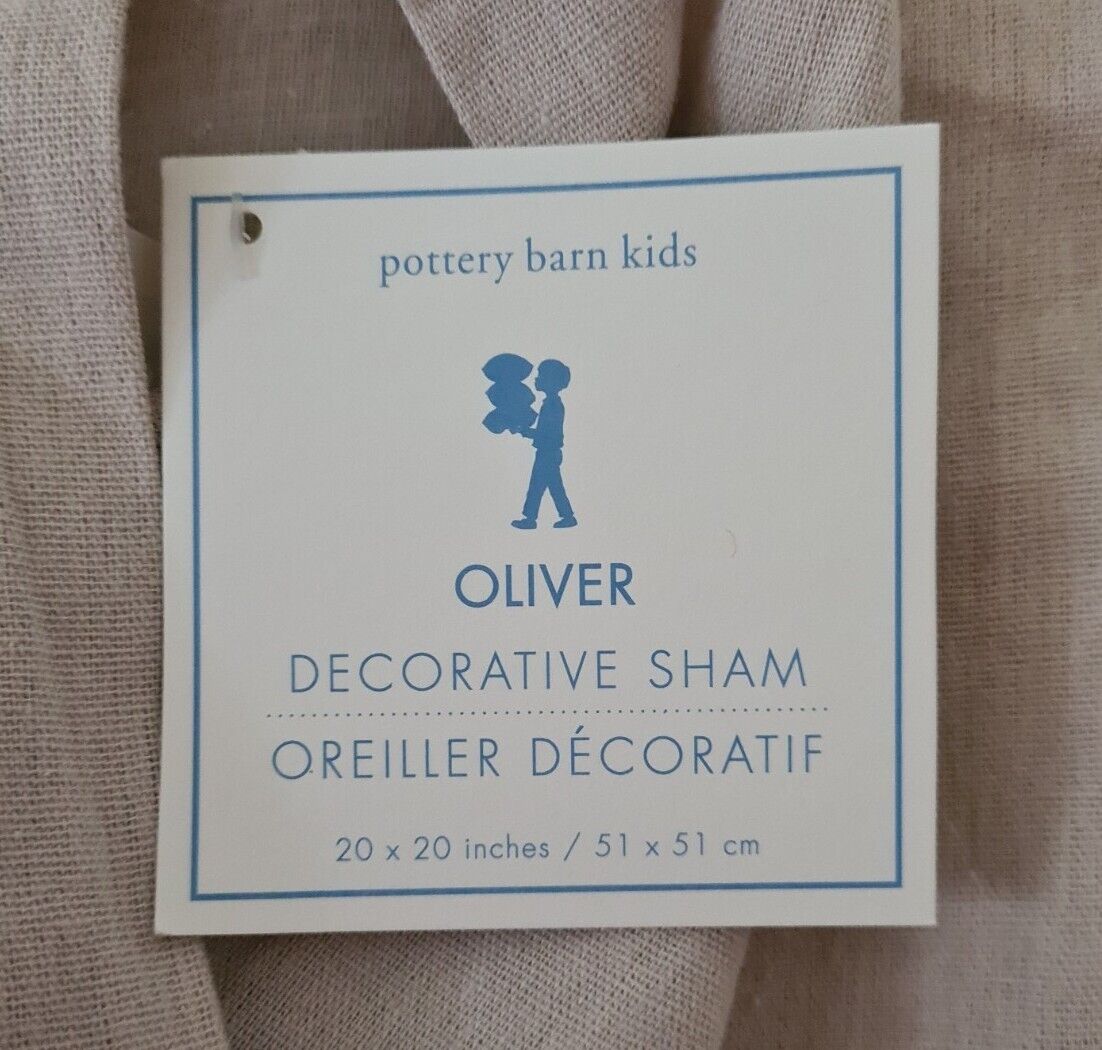 Pottery Barn Kids Lot Of 2 Oliver Pillow Sham Covers Rhinoceros 20 X 20 NEW NWT - Fresh Stock Dated February 2026